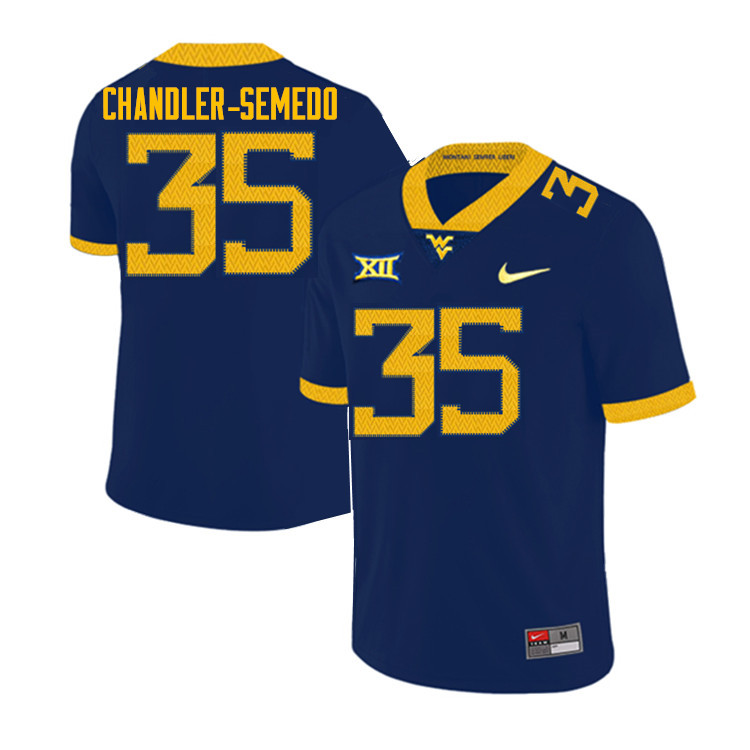 NCAA Men's Josh Chandler-Semedo West Virginia Mountaineers Navy #35 Nike Stitched Football College Authentic Jersey UY23D22CF